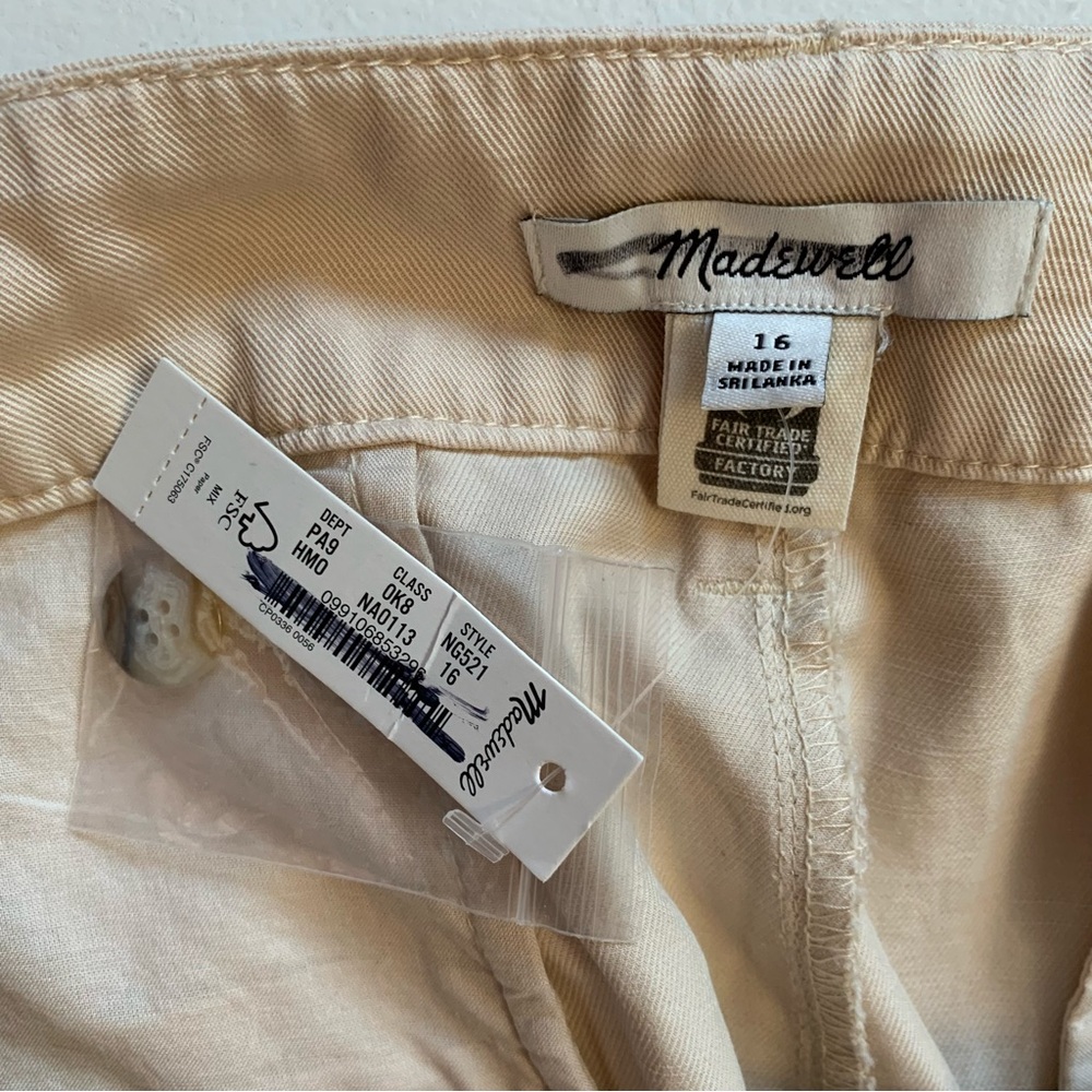 Madewell The Harlow Wide Leg Pant in Harvest Moon Size 16 NWT Beige Off White - Picture 12 of 17